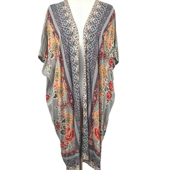 Angie Other - Angie Boho Patchwork Kimono Festival Cover Up Floral Small